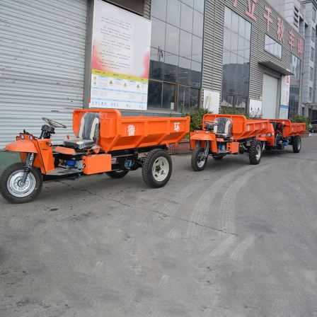 Mining self dumping tricycle engineering electric dump truck with a load capacity of 3 tons, 2 tons, and 1 ton engineering vehicle