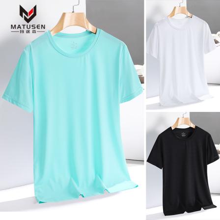 Summer Couple's Quick Drying Short Sleeve T-shirt Women's Nylon Ice Mesh Leisure Sports Breathable Mesh Fitness Shirt Men