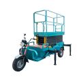 Three-wheel hydraulic lift truck for on-board driving, outdoor maintenance, street light installation, advertising lift platform, scissor fork lift platform