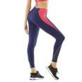 Sports Yoga Pants Women's Mesh Panel Contrast Crop Pants Night Running Reflective Strips High Elastic Tight Breathable Fitness Pants