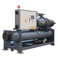 The screw chiller unit is sold as a direct cooling, anti-corrosion, and environmentally friendly full liquid ring stand