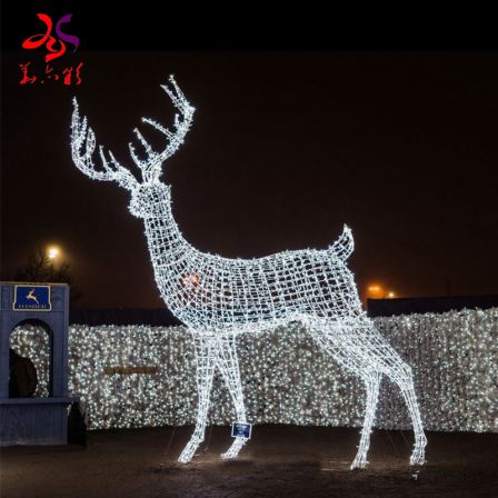 Outdoor light carving products Christmas decoration Christmas deer colored lanterns Huayicai customized 2023 holiday lighting decoration