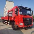 Rear eight wheel crane Dongfeng F5 rear double axle Sany 12 ton straight arm truck mounted crane