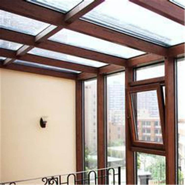 Teak aluminum clad wooden doors and windows, Tianjin aluminum wooden windows, customized with reasonable prices