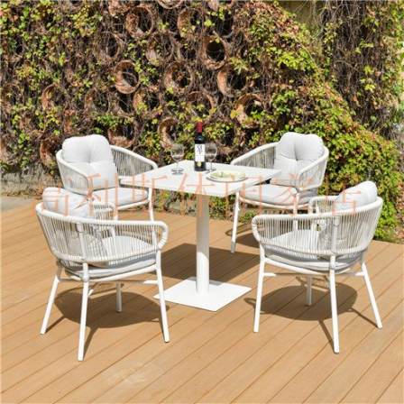 Outdoor courtyard rattan weaving furniture, villa, leisure tables and chairs, restaurant, coffee shop, rattan weaving chairs, outdoor imitation rattan tables and chairs manufacturer