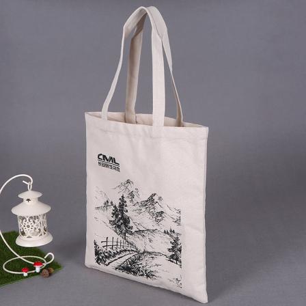 Canvas bag, portable cotton bag, wholesale, customized logo, Chinoiserie ink painting, personalized cotton bag, customized