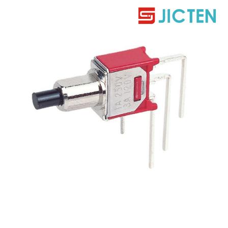 Equipped with fixed bracket, small waterproof rocker switch manufactured by JICTEN, 180 degree direct insertion PCB board