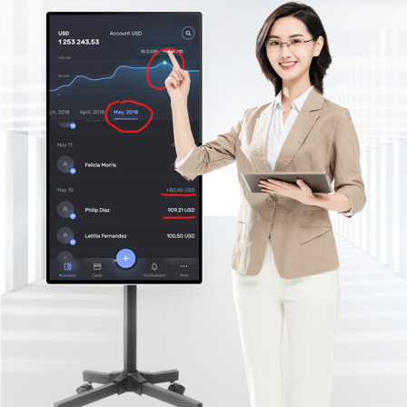 Zhixin Live Mobile Large Screen 43 inch Touch Annotation Live Interactive Display Electronic Whiteboard Teaching Integrated Machine