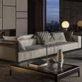 Italian minimalist and luxurious piano keys, leather sofa, modern and simple living room, large unit fabric sofa, combination furniture