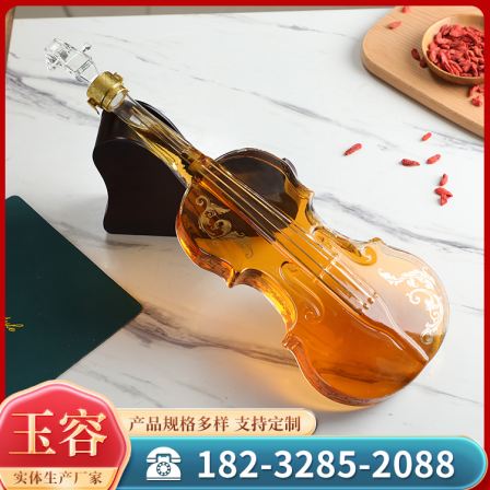Violin shaped Decanter thickened high borosilicate glass hollow glass bottle with beautiful appearance