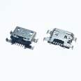 MICRO USB 5PIN reverse female socket four pin plug board SMT pin pitch 7.7-12.4mm with guide on crimp edge