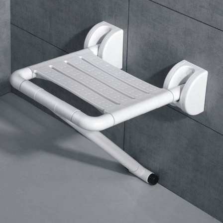 Bathroom shower chair with unobstructed folding up nylon shower chair K025