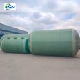 Underground sewage treatment fiberglass septic tank wrapped with internal reinforcement for rural toilet renovation in residential areas