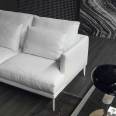Bodson Nordic White Fabric Sofa Size Unit Living Room for Two and Three Simple Apartment Designer Furniture