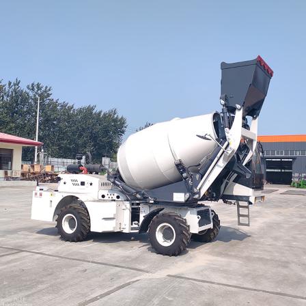 Automatic loading and mixing transport truck, 1.2 square meters, self loading and mixing truck, rotating at 270 degrees for one machine to three machines
