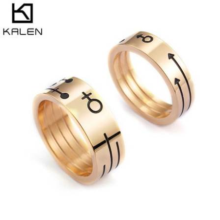 Carousel New Product Titanium Steel Couple Romantic Ring Male and Female Symbol Mark Couple Ring Valentine's Day Gift