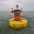 Online monitoring of water quality of ocean navigation buoys with solar warning lights floating