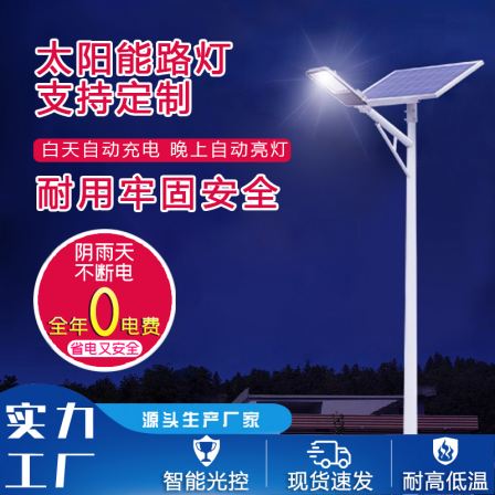 New Rural Construction and Rural Revitalization Solar Street Lamp Project Payment 6-meter Xiaojindou 50W Lithium Battery System Spot