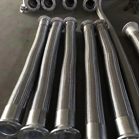 Stainless steel external threaded metal hose, wrench type flexible connection, flange connection, corrugated pipe