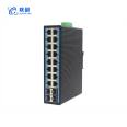 Industrial grade fiber optic transceiver optoelectronic converter, full gigabit 4 optical 16 electrical DIN card rail SFP switch