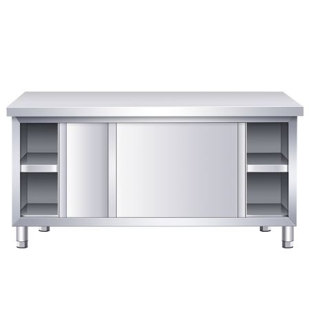 304 stainless steel worktable kitchen hotel Sliding door operating table loading table household commercial storage locker