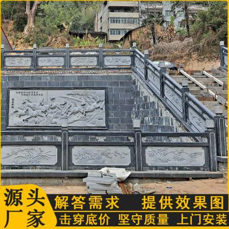 Supply square stone carving, blue stone railing, lotus flower carving, sesame gray stone railing, manufactured by Dapeng