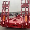 Folding ladder trailer with small tires 13 meters excavator transport hook plate semi trailer