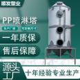 PP spray tower waste gas treatment equipment, washing water spray tower desulfurization, dust removal, acid mist purification tower, customized by the manufacturer