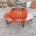 Outdoor curved tree chair, leisure circular chair, customized school scenic area engineering, plastic wood backless tree chair