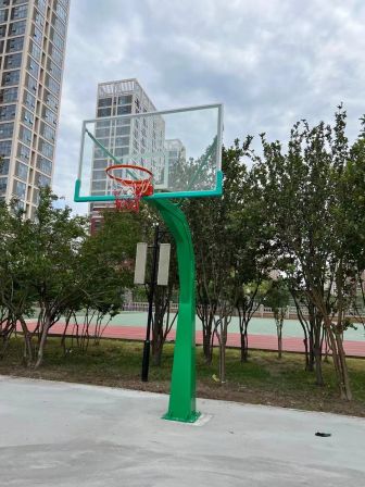 Outdoor adult standard buried conical square fixed lifting flat box anti hydraulic basketball rack