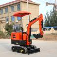 Mini hydraulic excavator used in orchards to excavate mountain medicinal herbs. Micro crawler excavator can rotate 360 degrees