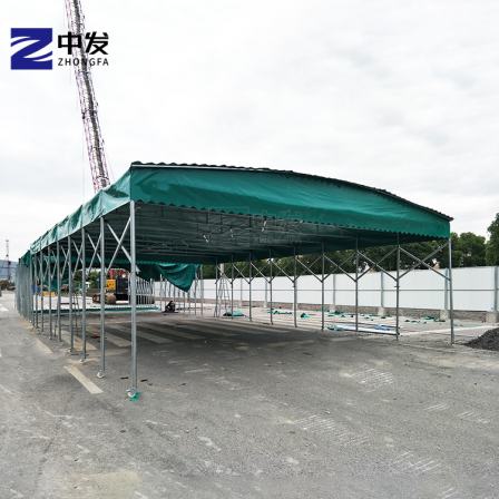 Construction of a large-scale outdoor tent, sun protection folding shed, factory telescopic awning logistics park