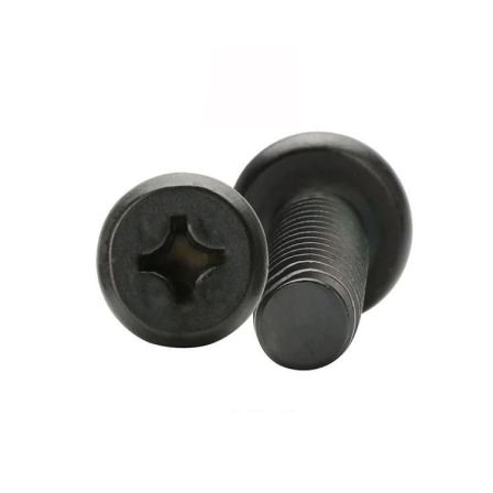 Customized carbon steel black round head screws, cross recessed pan head cutting tail self tapping screws, milling tail screws