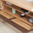 Bodson Nordic all solid wood Sliding door TV cabinet Red oak locker Small family living room floor cabinet