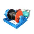 Fast winch for small building factory hoisting. Automatic braking after power outage of winch