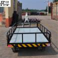 Guardrail flat trailer application for additional machinery Flatbed trolley station airport luggage car mobile tool car