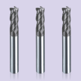 Eutian 55 degree 4-blade tungsten steel hard alloy coating CNC cutting tool spiral flat bottom chamfer end milling cutter