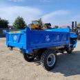 Fully enclosed diesel tricycle with auxiliary transmission and high and low gears, dump truck with elevated auxiliary baffle, tipper truck