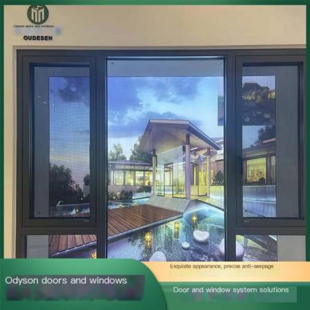Odeson aluminum alloy bridge cutoff Casement window quiet window for shops anti-theft precision anti-seepage