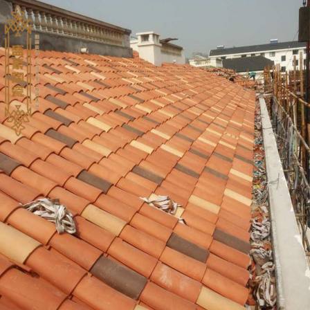 Spanish clay tile Chinese style long tube tile colored villa roof tile manufacturer Shenghao Ceramics