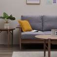 Bodson Nordic White Wax Wood Fabric Solid Wood Sofa, Sofa, Cushion, Japanese Style Sample Room Furniture Customization