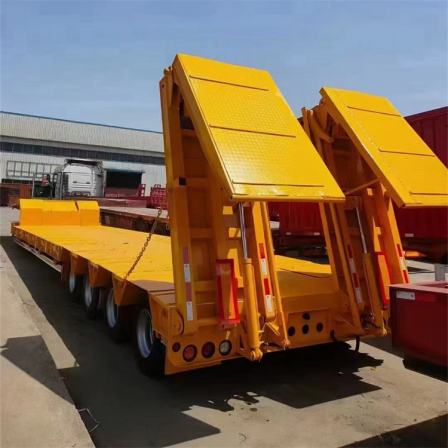 Hook plate semi trailer lightweight flat excavator trailer hydraulic ladder transport vehicle with strong load-bearing capacity