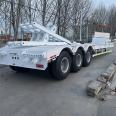 Folding ladder trailer with small tires 13 meters excavator transport hook plate semi trailer