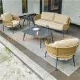 Villa terrace rattan weaving furniture, outdoor garden sofa manufacturer, outdoor rattan weaving sofa, matching rattan weaving furniture customization