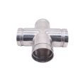 Four way stainless steel pipe fittings grooved connection 304 equal diameter pipeline smooth stainless steel water pipe fittings factory