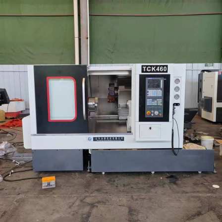 TCK46 turning and milling composite CNC inclined lathe with 8-station turret inclined bed, small vibration,