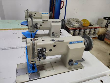 Second hand Hailing brand GC20618-2 double needle synchronous car foot mat leather thick material sewing machine