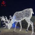 Outdoor light carving products Christmas decoration Christmas deer colored lanterns Huayicai customized 2023 holiday lighting decoration