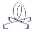 Hot-dip galvanized residual cable rack for optical cable reel, with a coil structure and rainbow iron hook components