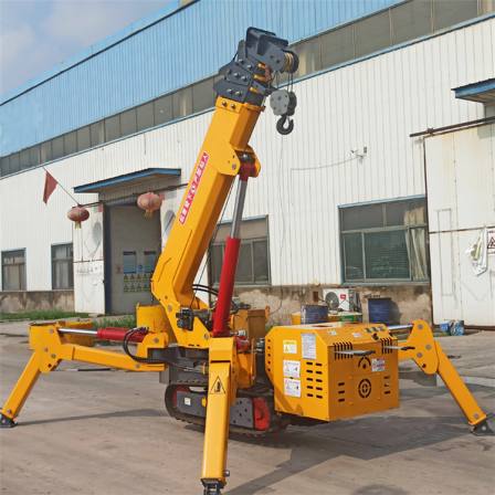 Homemade Spider Crane Crawler Chassis, Dual Use Oil and Electricity, Equipped with Hanging Basket for High Altitude Operation, Prosperous